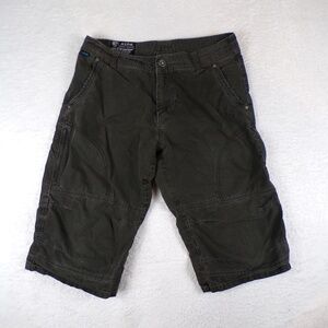 Kuhl Crag Series Mens Cotton Blend Dark Green/Gray Hiking Shorts Size 32